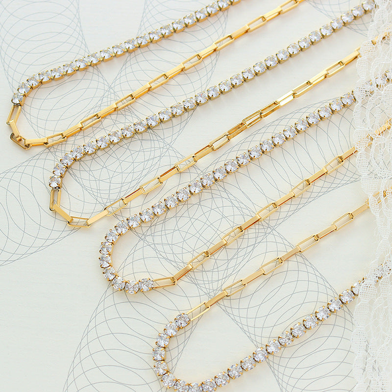 Luxury Retro Zircon Necklace with 18K Gold Plating - Stylish Jewelry for Women