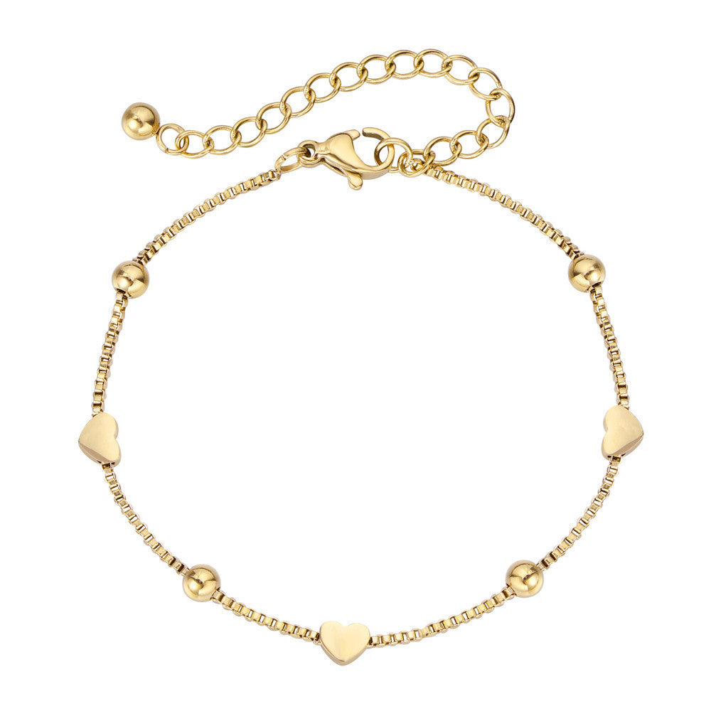 Peach Heart Stainless Steel Bracelet For Women By Planderful Everyday Chic Statement