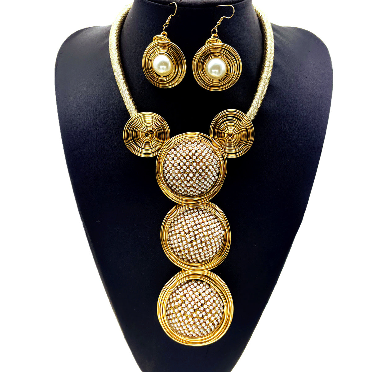 Planderful Savanna Rhythms Necklace and Earrings Set – Exaggerated Fringed Handmade Design