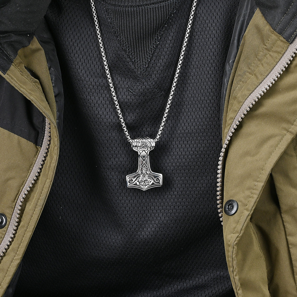 Cross-Border Amazon Nordic Style Viking Thor's Hammer Necklace