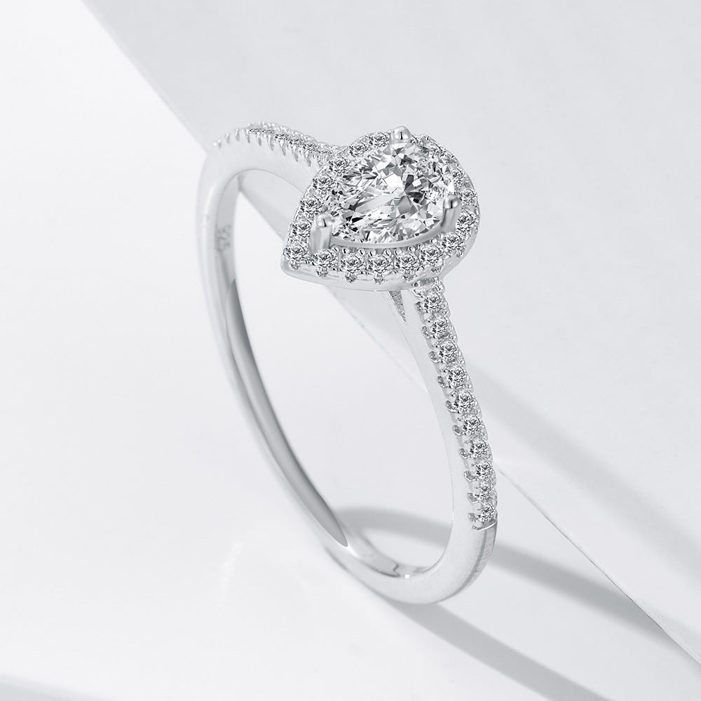 S925 Sterling Silver Three-Claw Moissanite Ring for Women