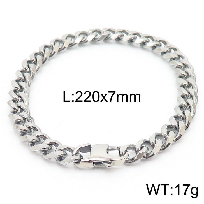 Niche Design – Men's Dancing – Neutral Titanium Steel Cuban Chain Bracelet