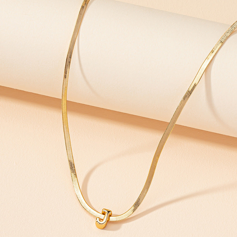 Dainty J Letter Pendant Necklace - Trendy Collarbone Chain Jewelry