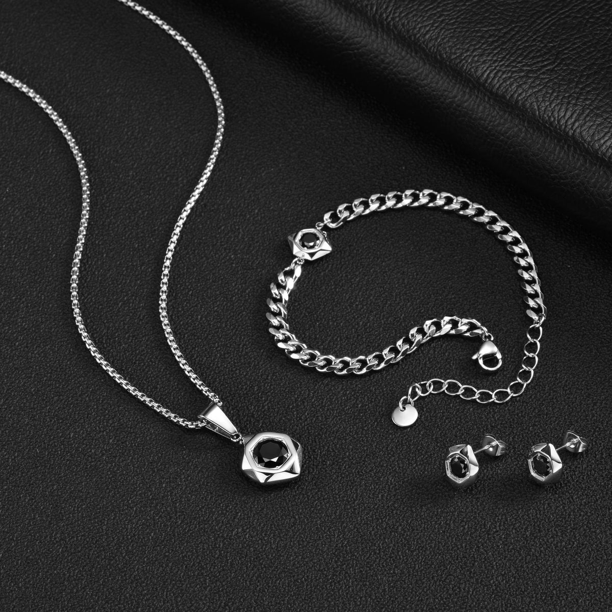 Black Zircon Jewelry — Single Earring, Bracelet or Necklace
