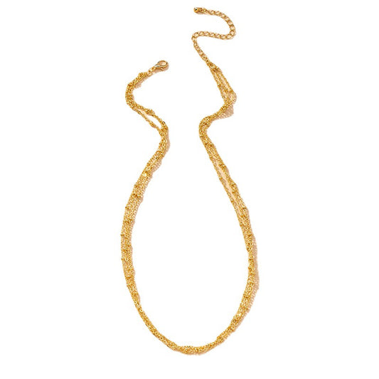 Trendy Metal Three-Layer Necklace with Minimalist Flair - Vienna Verve Collection
