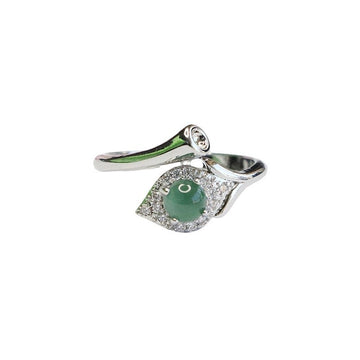 Blue Water Jadeite Leaf 5 mm Ring