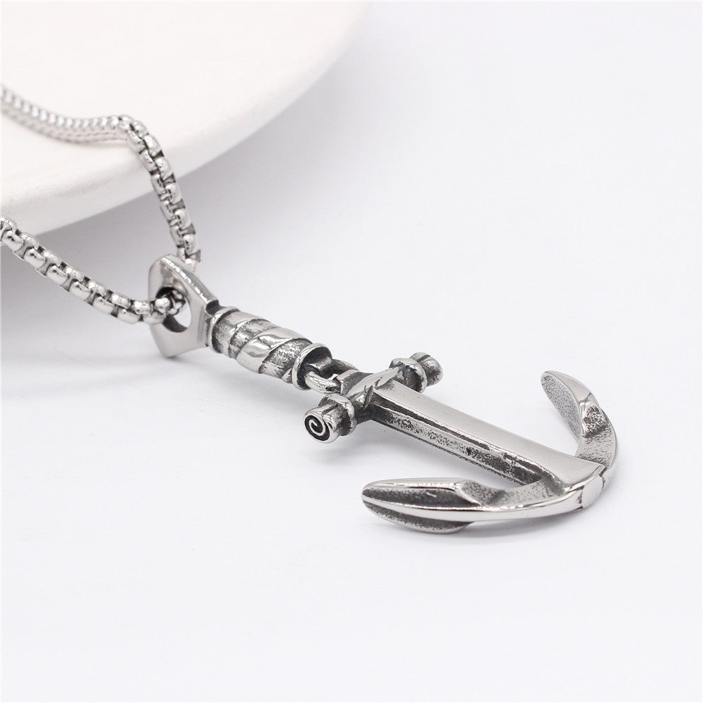 Retro Boat Anchor Pendant Titanium Steel Unisex Jewelry Protective Statement By Planderful Everyday Genie