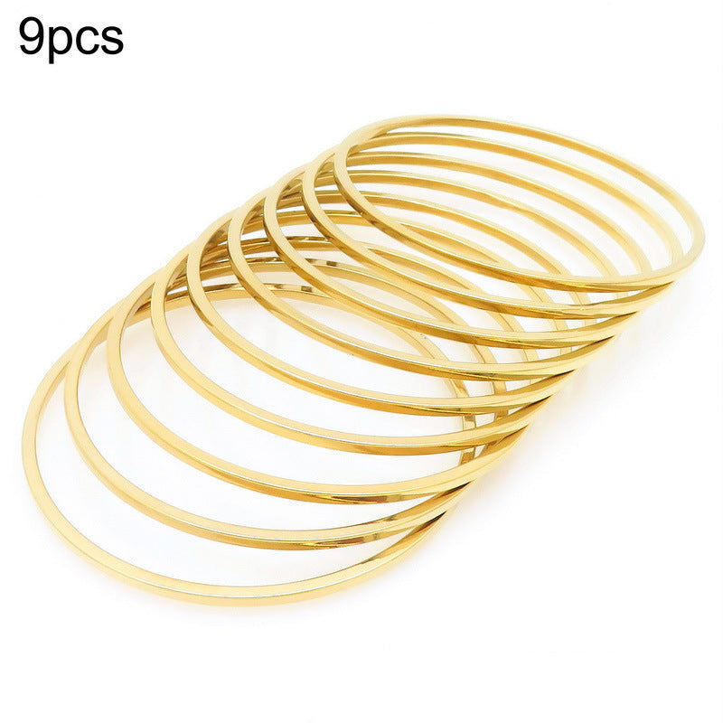 18k Vacuum Gold-Plated Straight-Facing 2mm Wide Square Line Bracelet – Stainless Steel