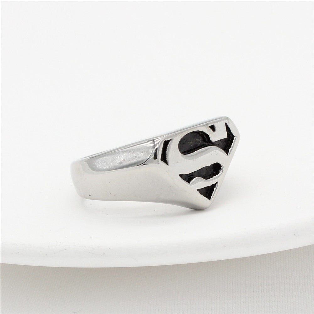 Superman Titanium Steel Ring for Men - European and American Fashion