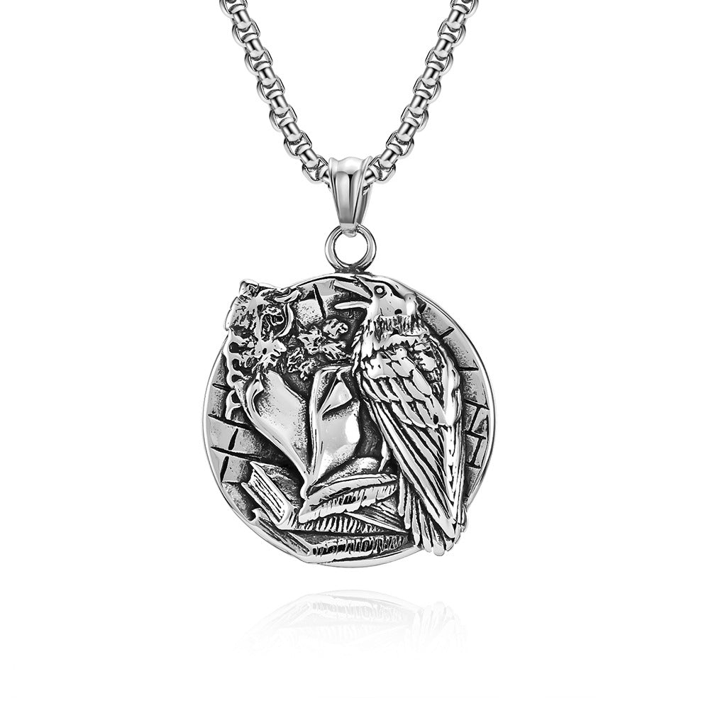 Cross-Border E-Commerce Jewelry Supply Nordic Viking Crow Necklace for Men