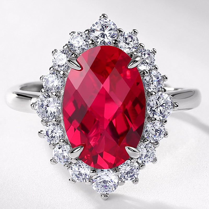 Planderful Classic Lab-Grown Ruby Sterling Silver Ring – Style 2