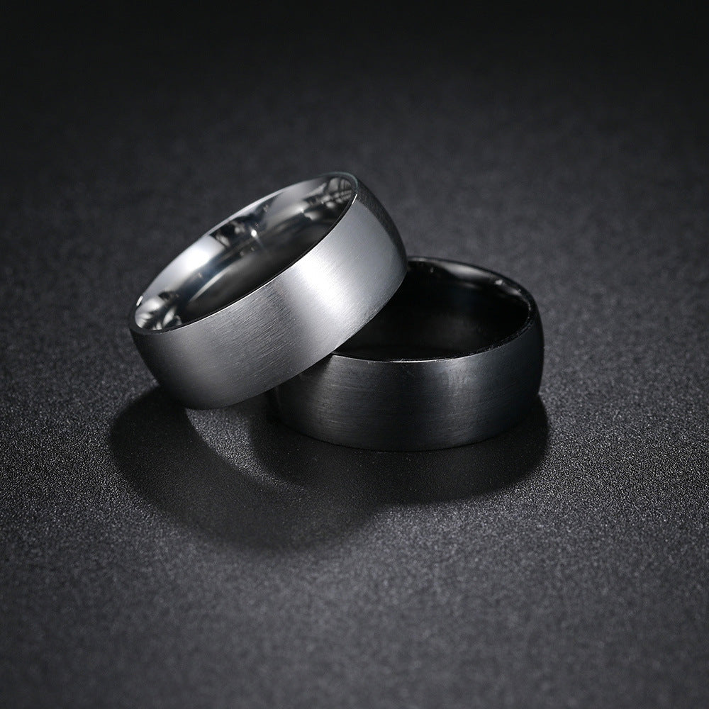 Planderful Everyday Genie 4 Piece Unisex Stainless Steel Ring Set With Brushed Sand Finish Retro Bold Statement Jewelry