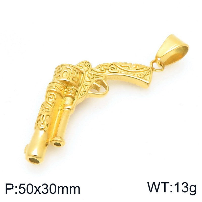 Planderful Everyday Genie Stainless Steel Pistol Pendant Men