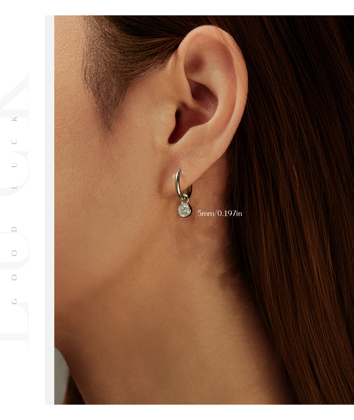 925 Sterling Silver Round Moissanite Hoop Earrings