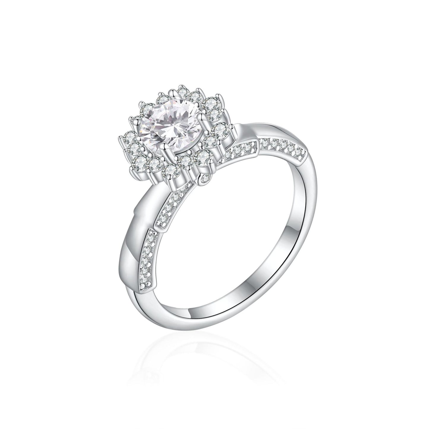 European and American Personalized Sunflower Sterling Silver Ring