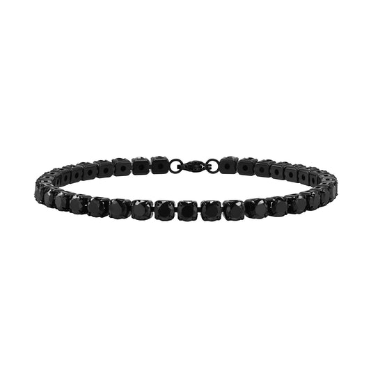Stainless Steel Black Zircon Tennis Bracelet Men's Titanium Steel Fashion Jewelry
