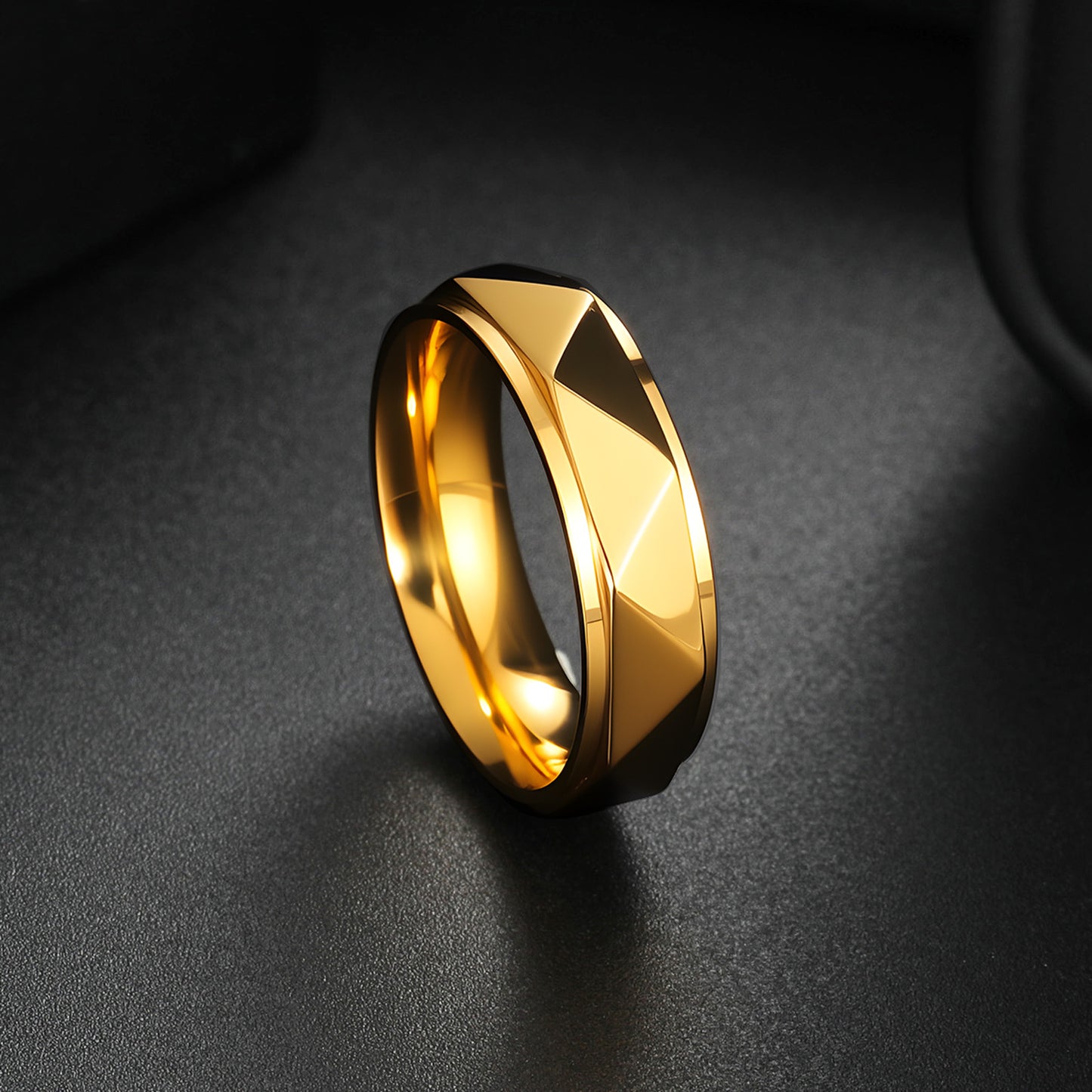 Planderful Everyday Genie Punk Ring 6mm Triangle Stainless Steel Unisex Jewelry For Men And Women