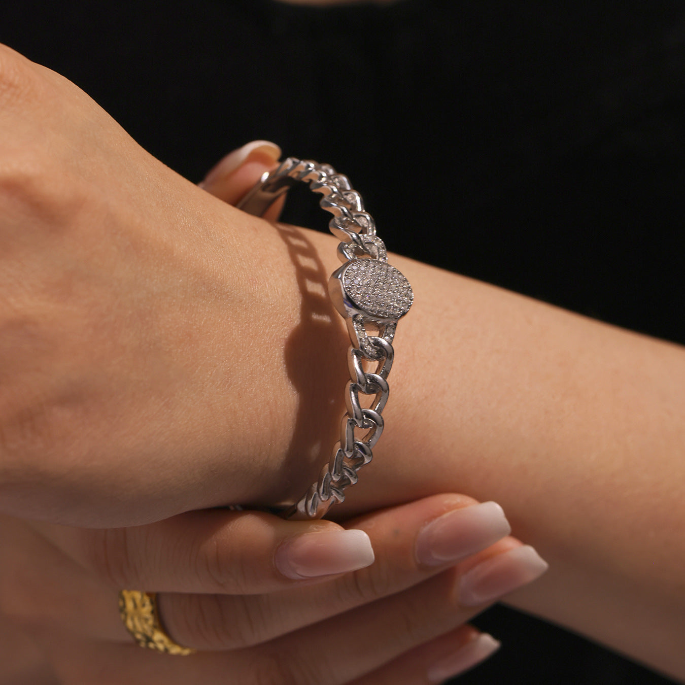 Planderful Stainless Steel NK Chain Zircon Bracelet Unisex