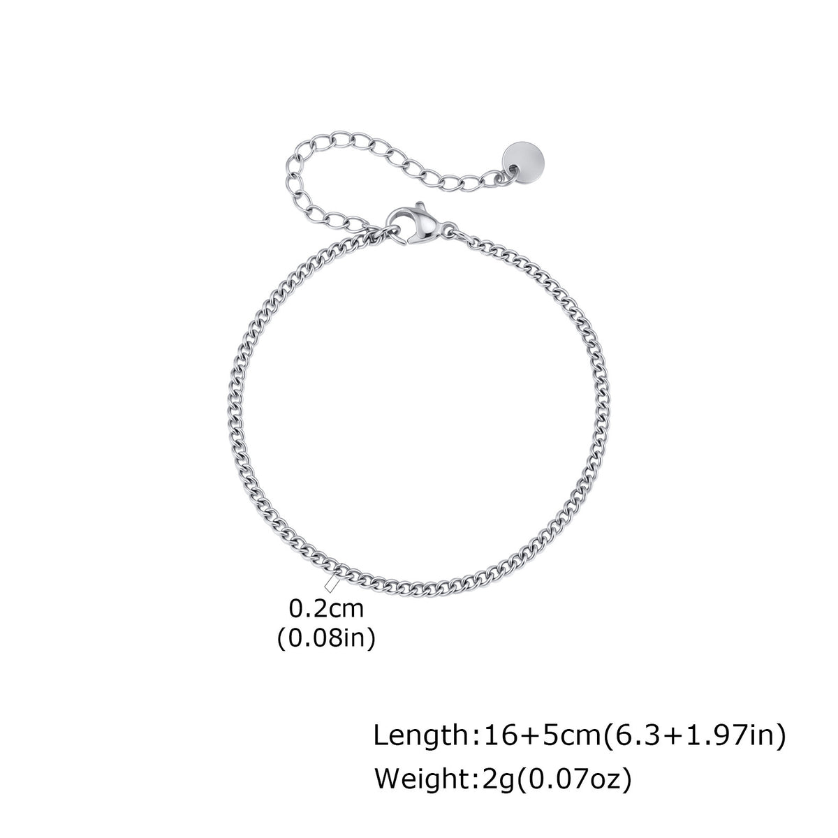 Slim Herringbone Stainless Steel Bracelet