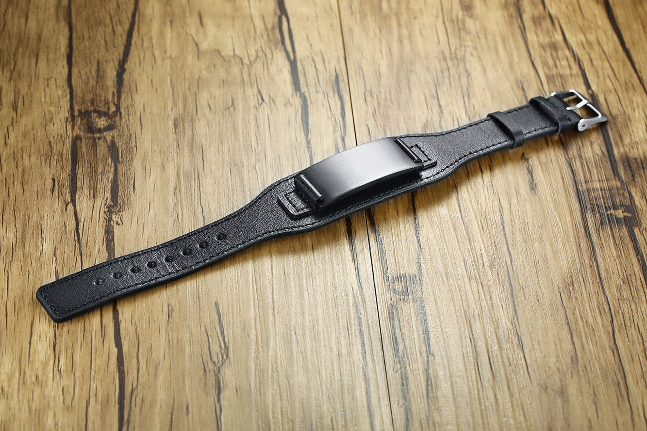 Titanium Steel Jewelry Adjustable Men's Leather Bracelet