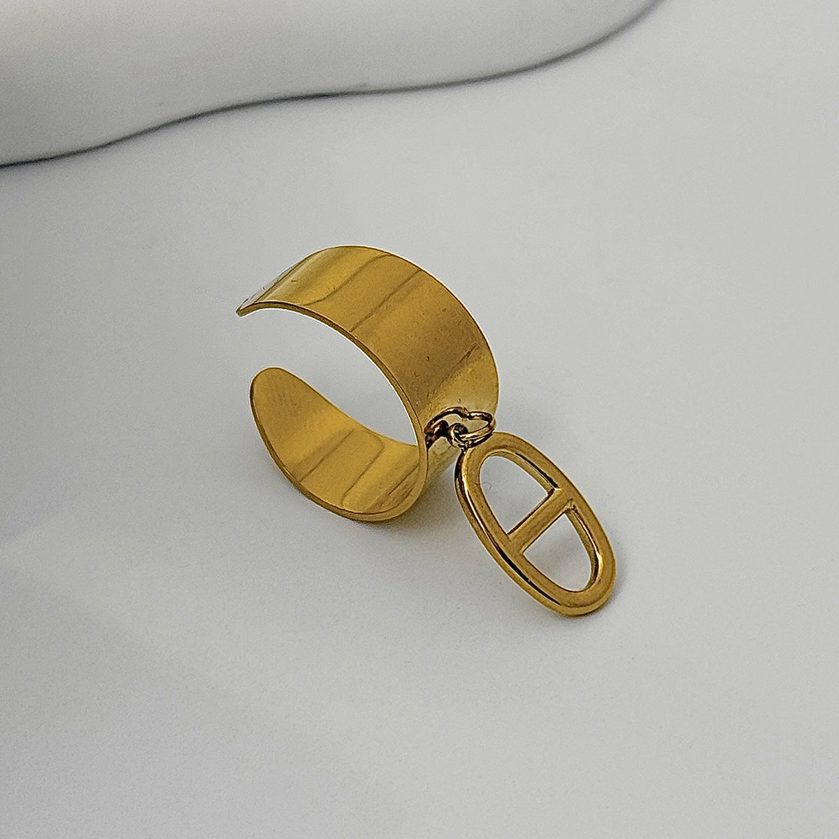 Planderful Stainless Steel Butterfly Ring For Women Vienna Verve Vacation Style Hollow Geometric Opening Jewelry