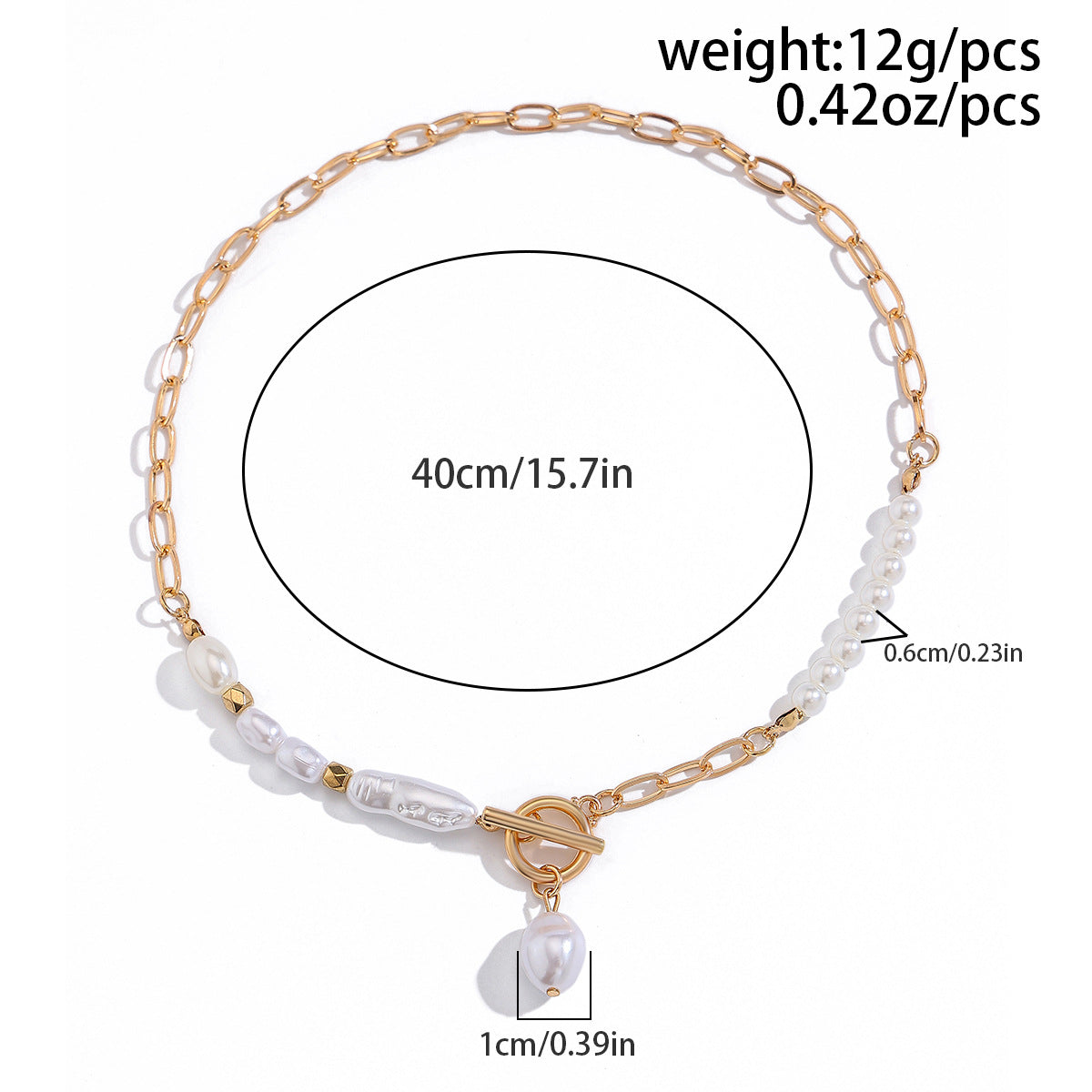Baroque Pearl-Style Teardrop Fringe Necklace