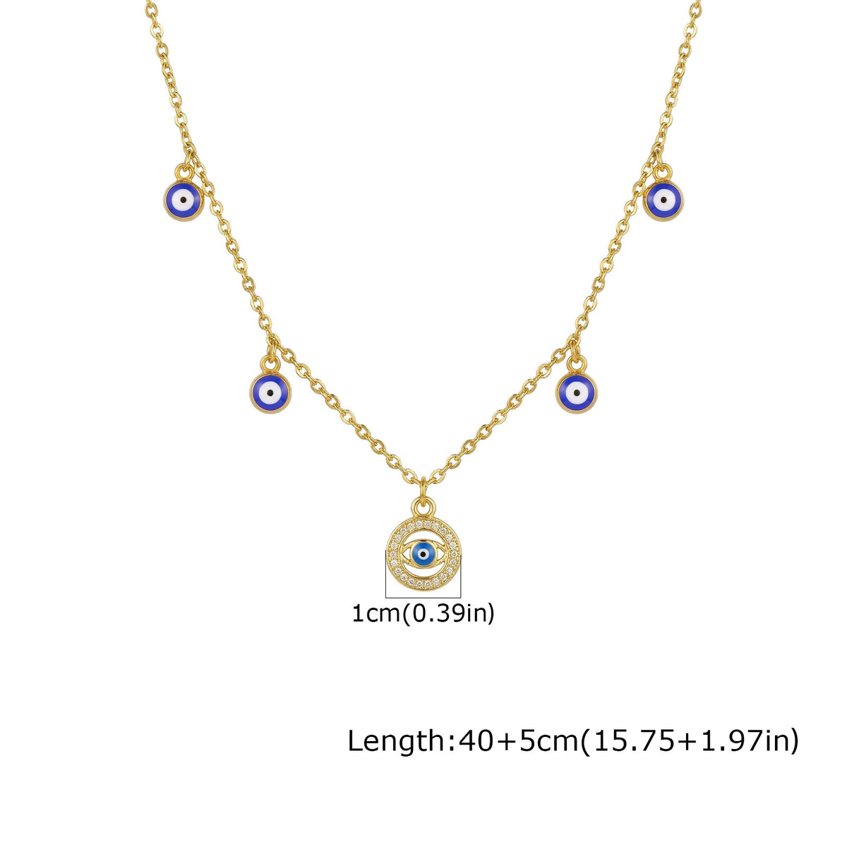 Europe – America – Cold Wind Stainless Steel Copper Devil's Eye Necklace