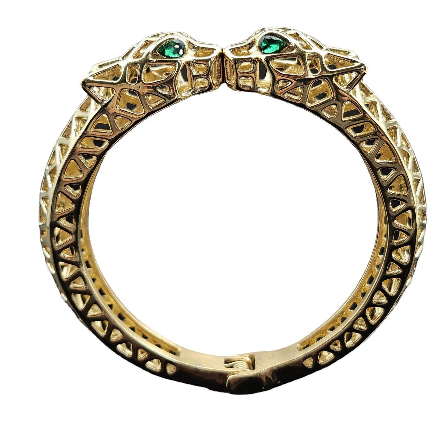 Planderful Leopard Eye Bracelet Unisex Retro Hollow Double Headed Design Bold Statement