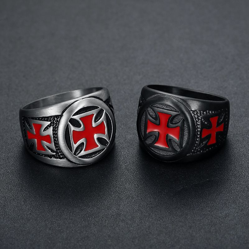 Planderful Black Titanium Steel Ring For Men Personalized Retro Punk Jewelry European American Style