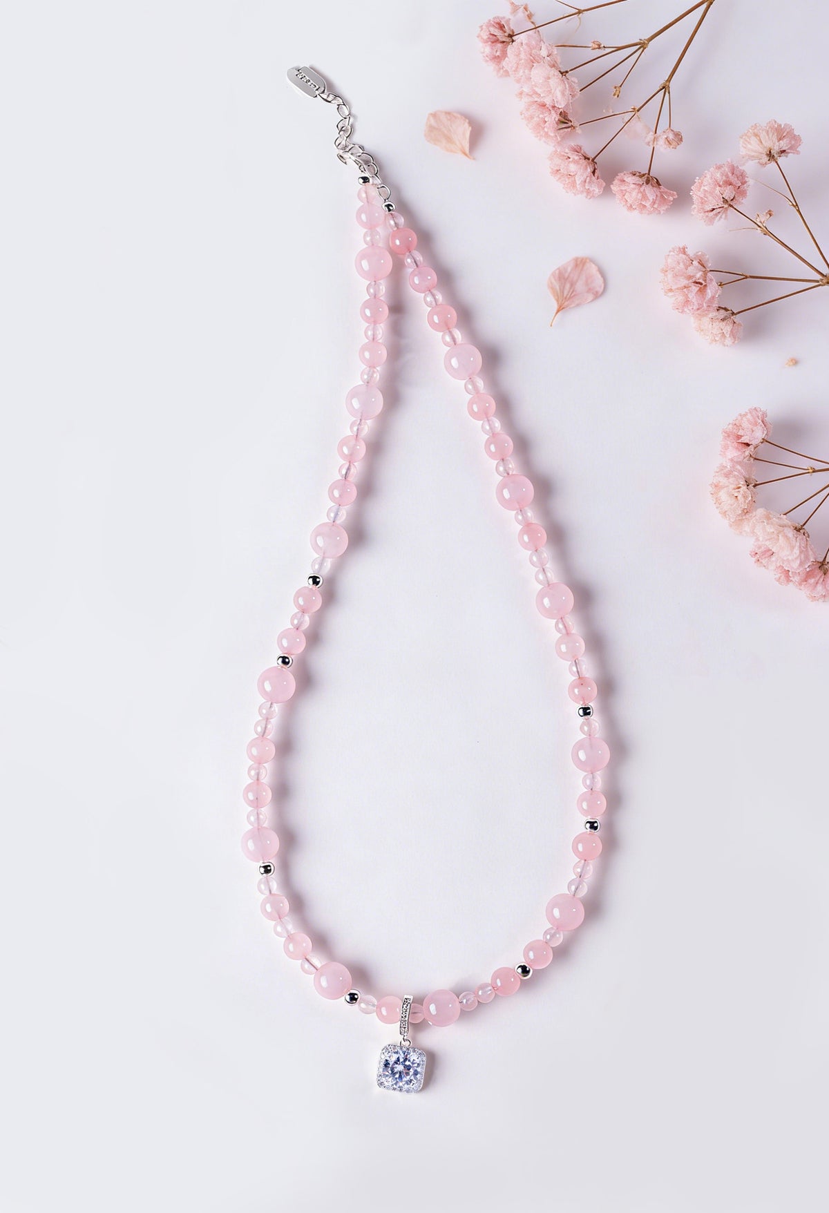 Lavender Amethyst Square Zircon Pendant Necklace