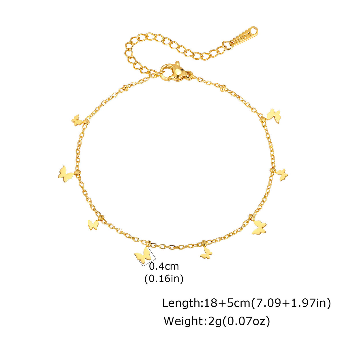 Butterfly Heart Stainless Steel Bracelet