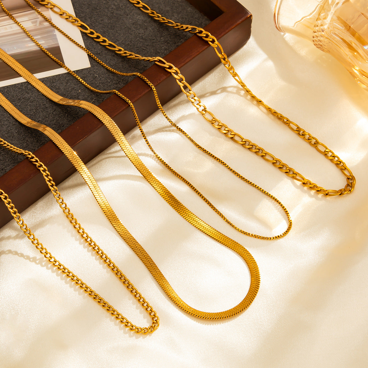 Cool Style Snake Bone Chain Necklace Cross Layered Necklace