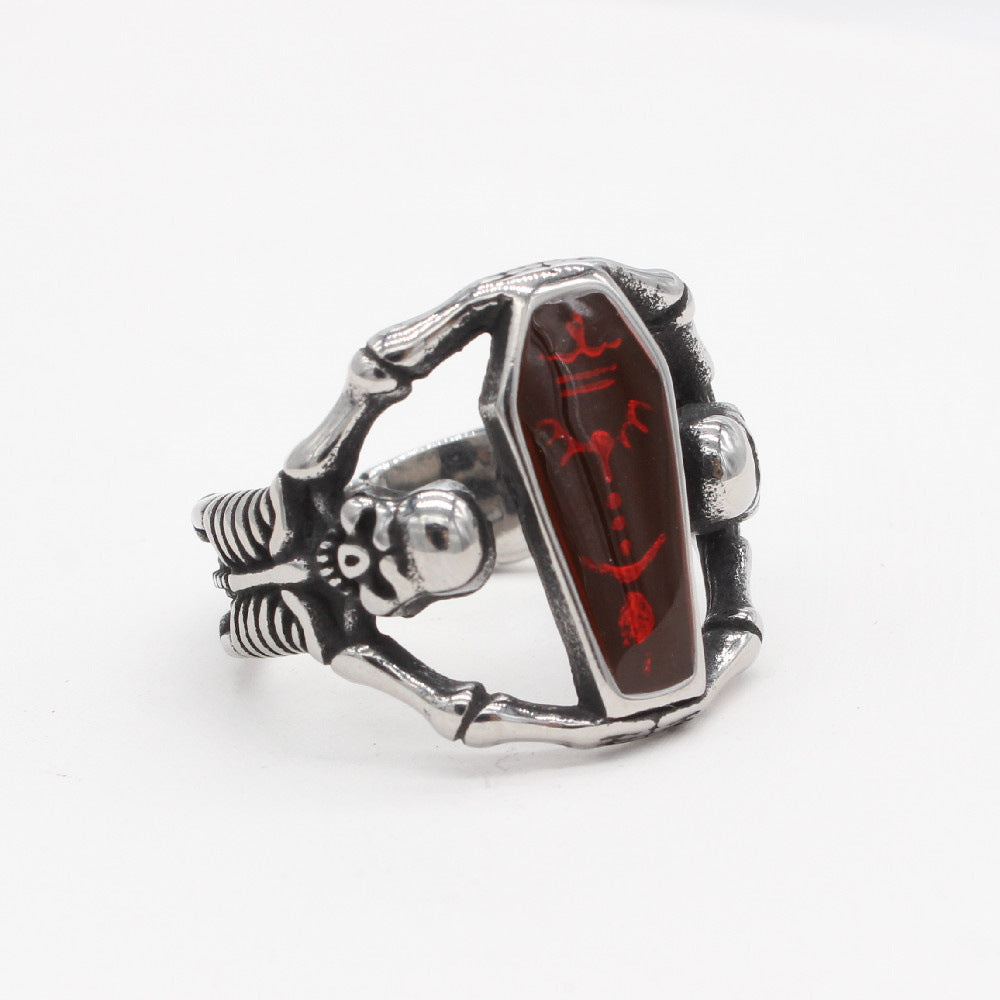 Titanium Steel Mummy Coffin Ring