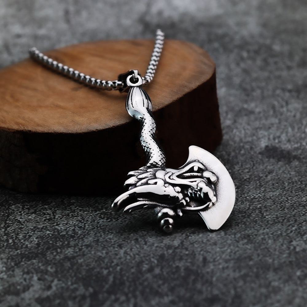 Trendy Dragon Soul Stainless Steel Viking Pendant for Men