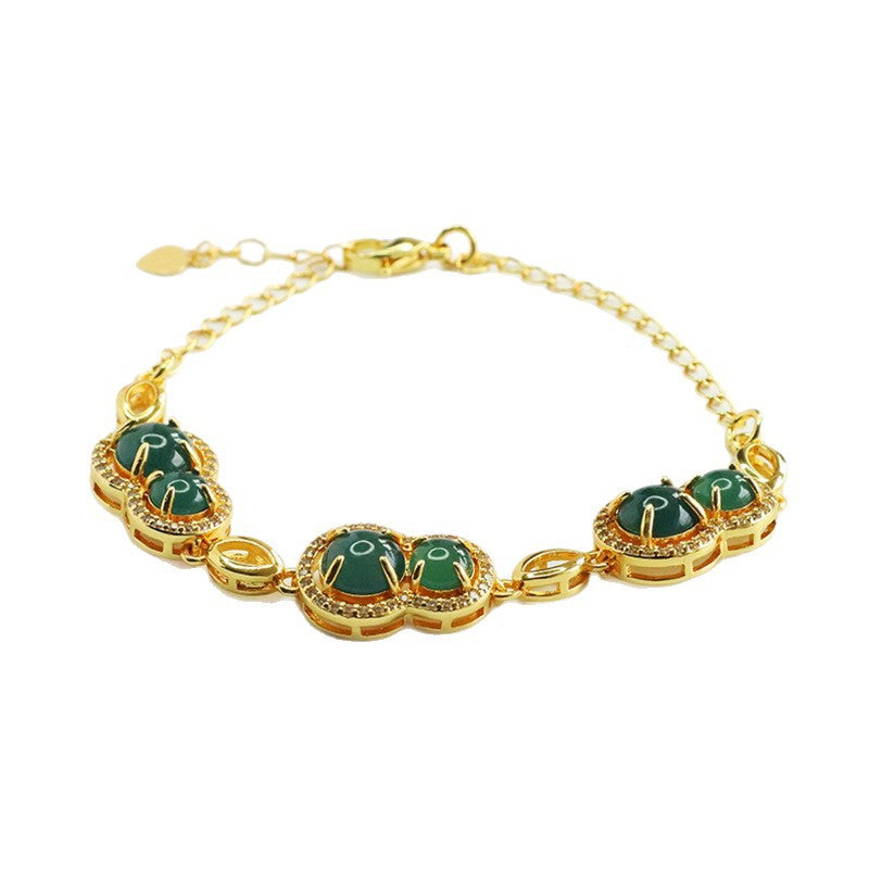 Blue Water Jadeite Gourd 6~8 mm Bracelet