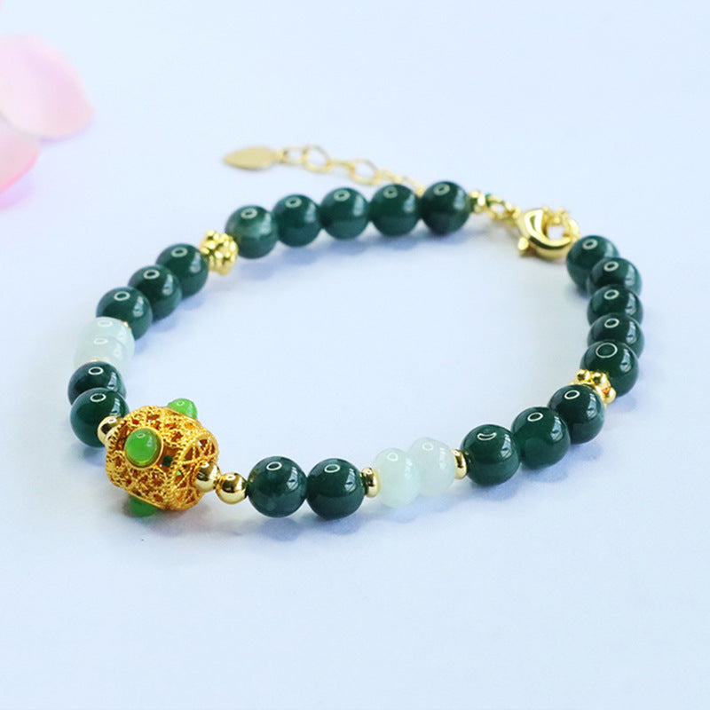 Blue Water Jadeite Mist-Inspired Beaded Bracelet