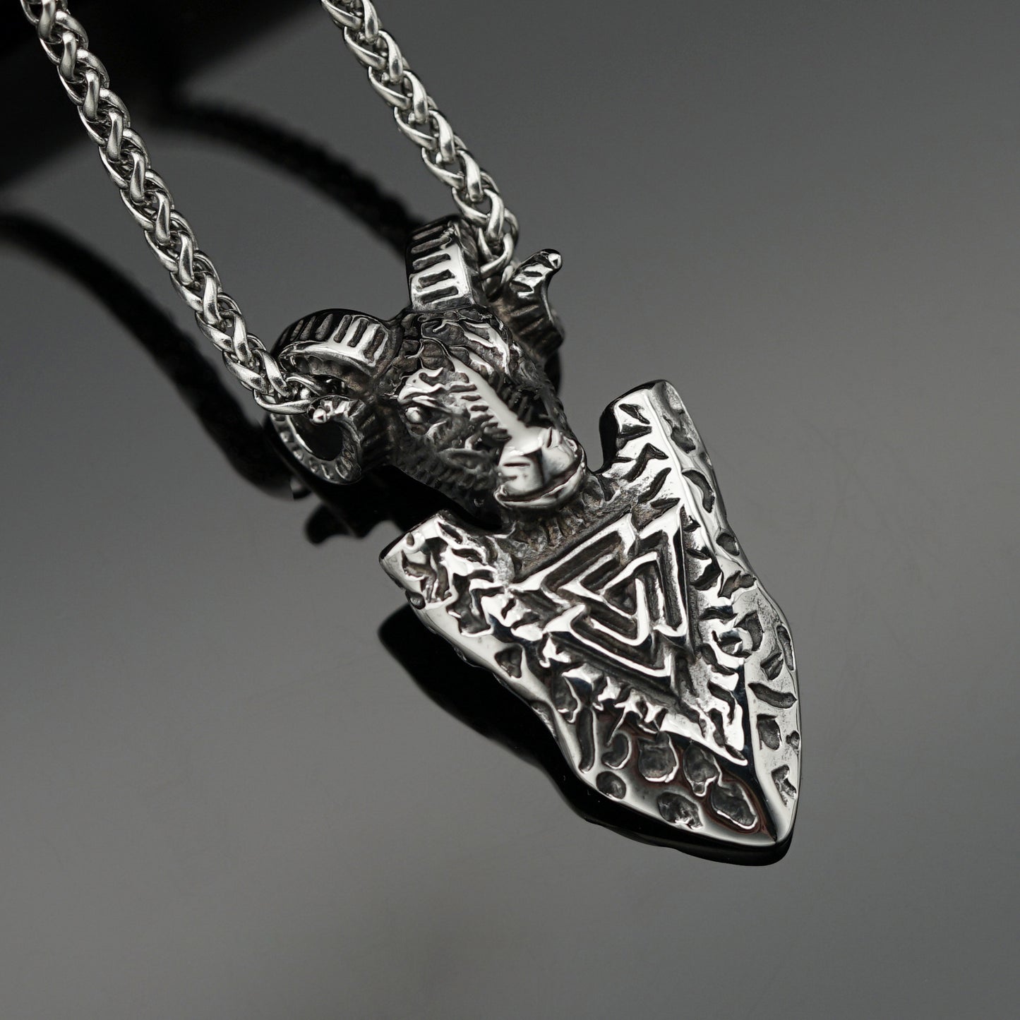 Steel Necklace - Vintage Nordic Rune Pendant