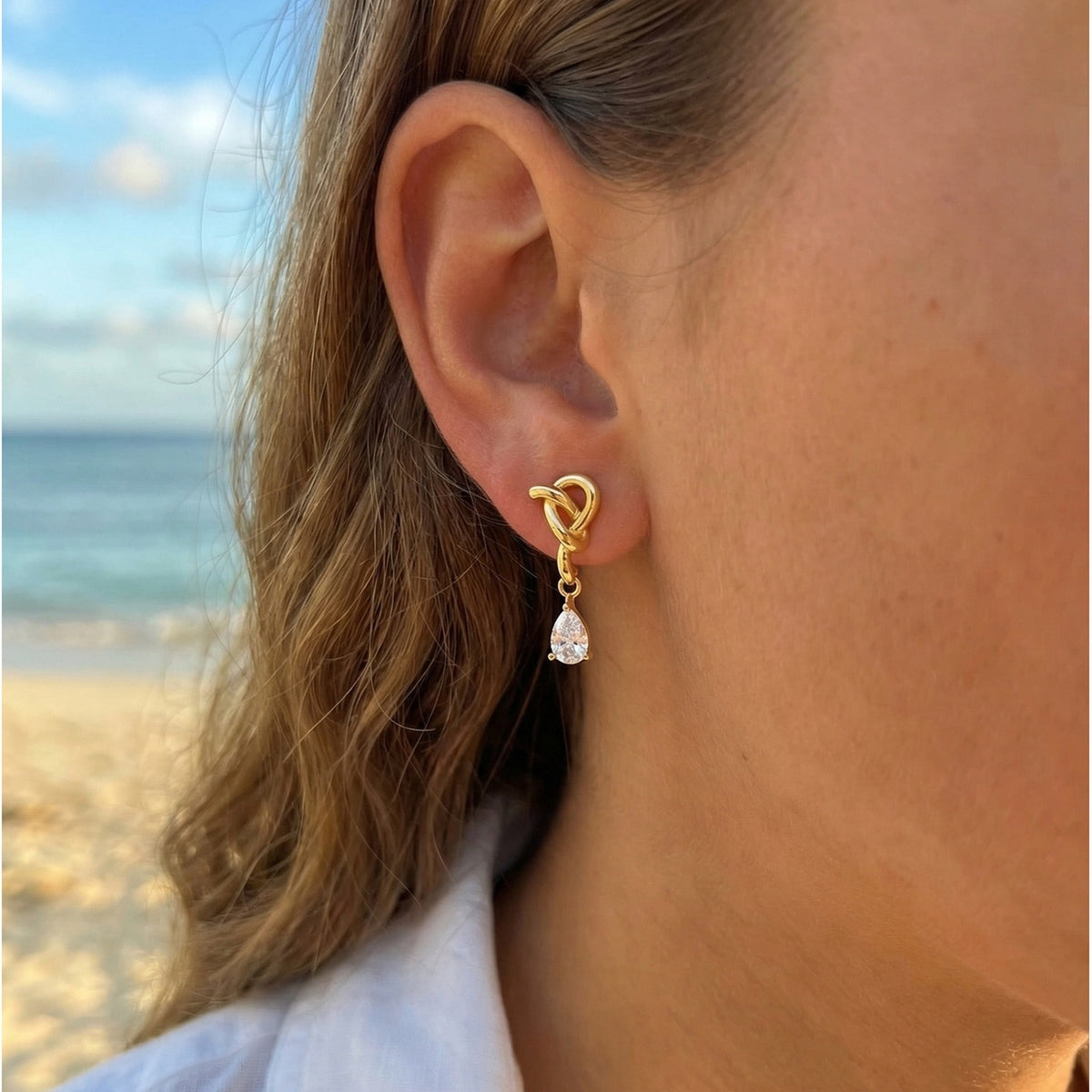 Stainless Steel Zircon Earrings