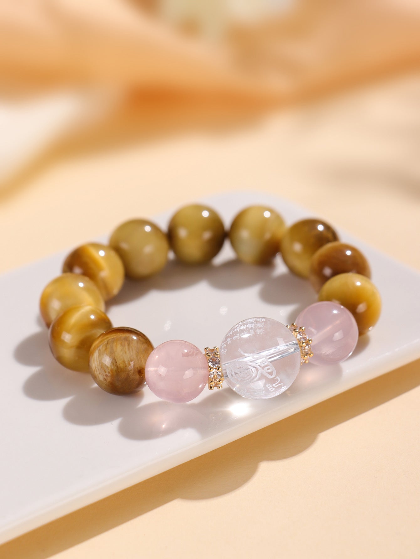 Planderful Fortune's Favor Bracelet – Stunning Golden Tiger Eye and Crystal Design