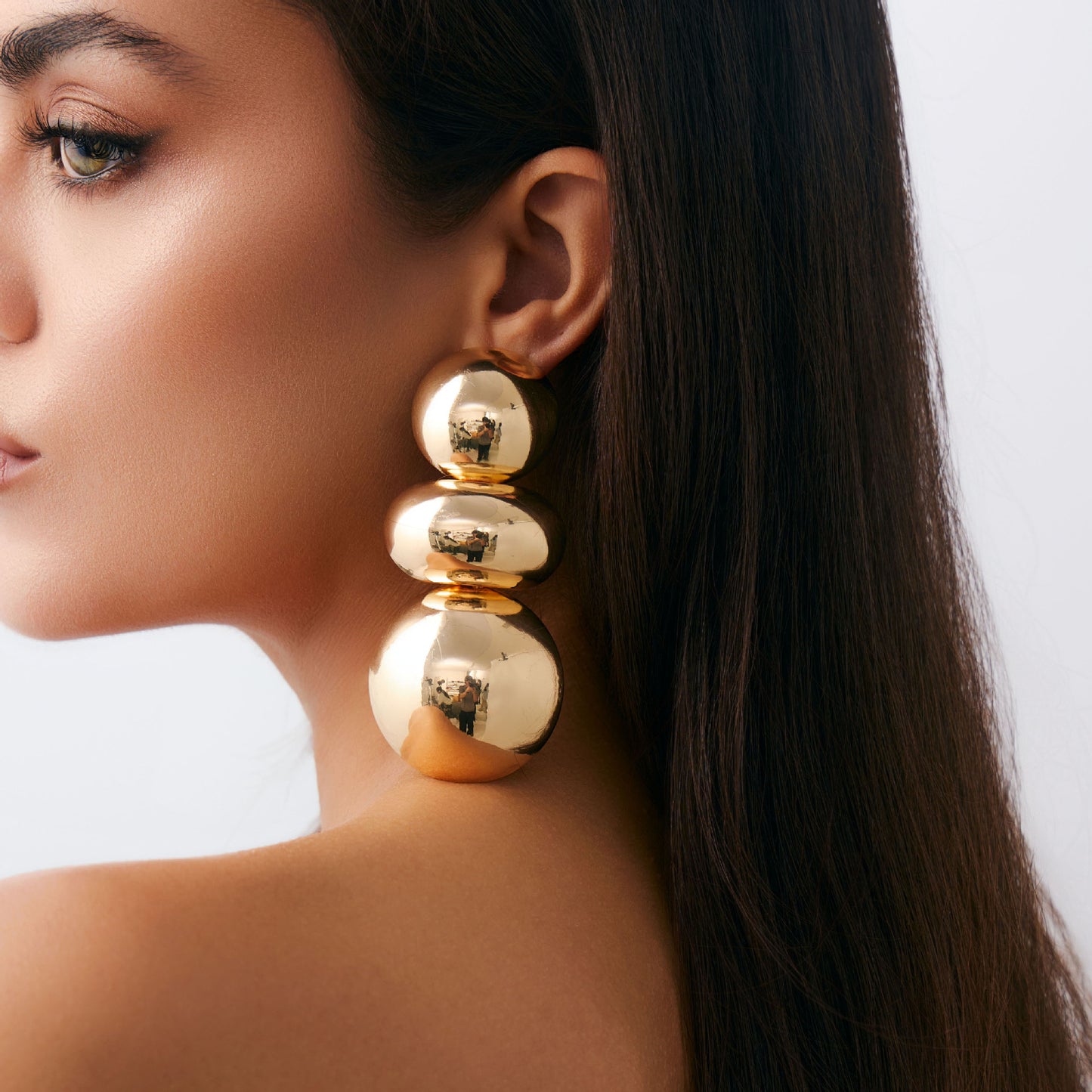 Planderful Vienna Verve Geometric Statement Earrings for Women Irregular Pleated Metal Jewelry
