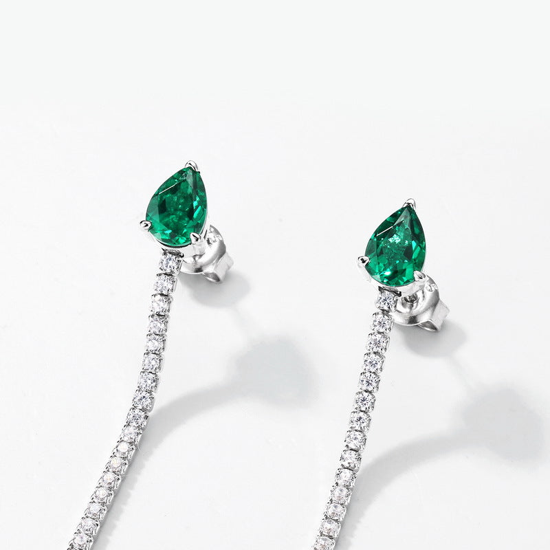 Planderful Jewelry Emerald Earrings Sterling Silver
