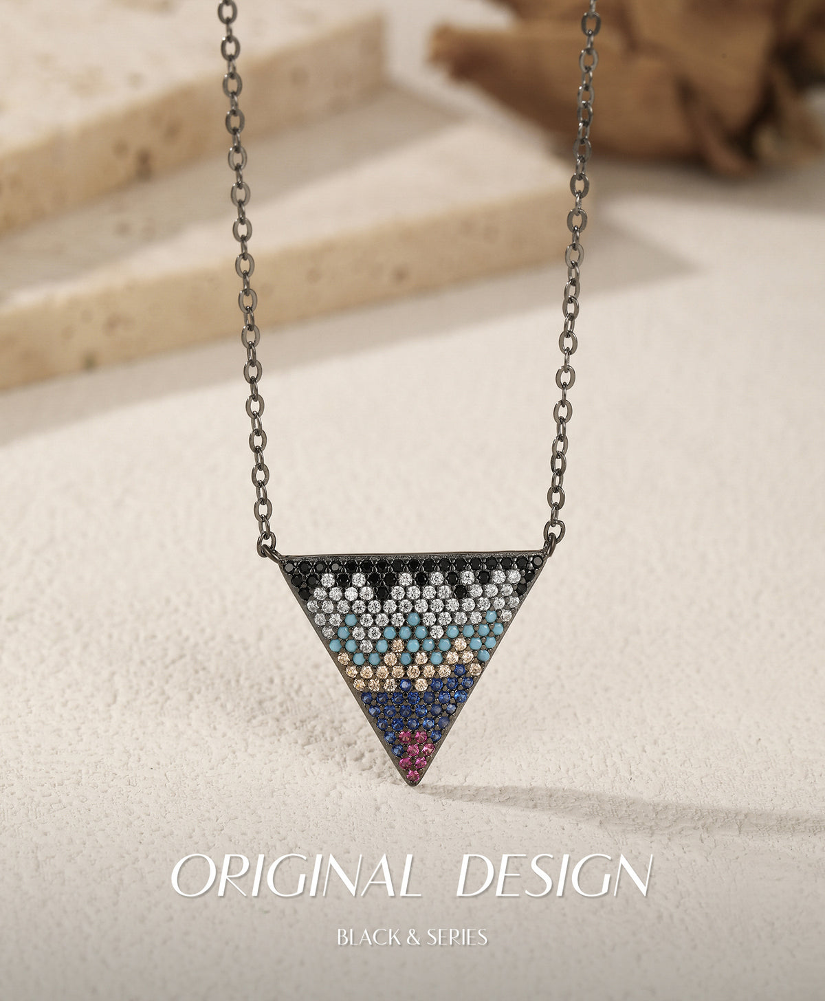925 Sterling Silver Black Two-Tone Necklace