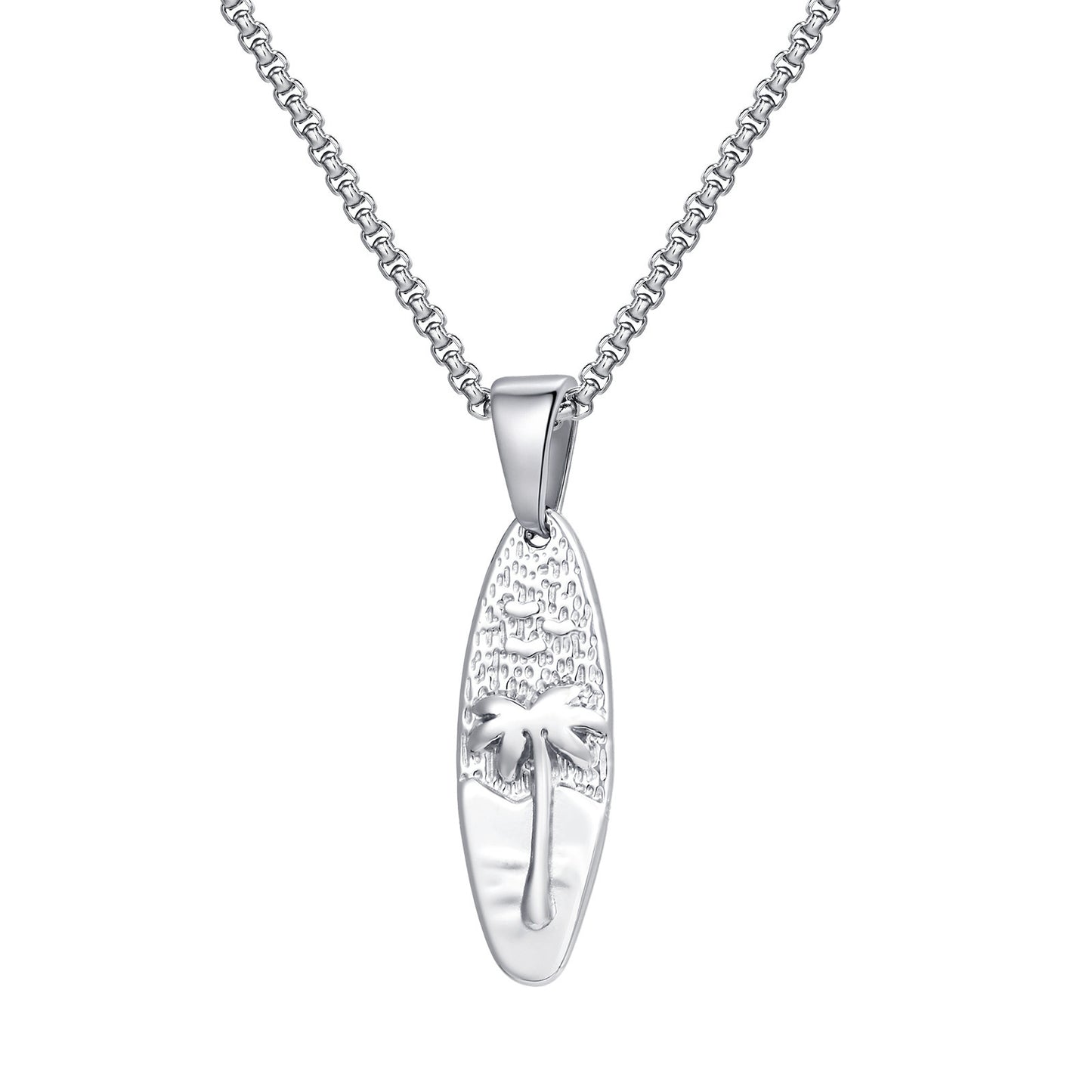 Planderful Men Casual Stainless Steel Coconut Tree Pendant