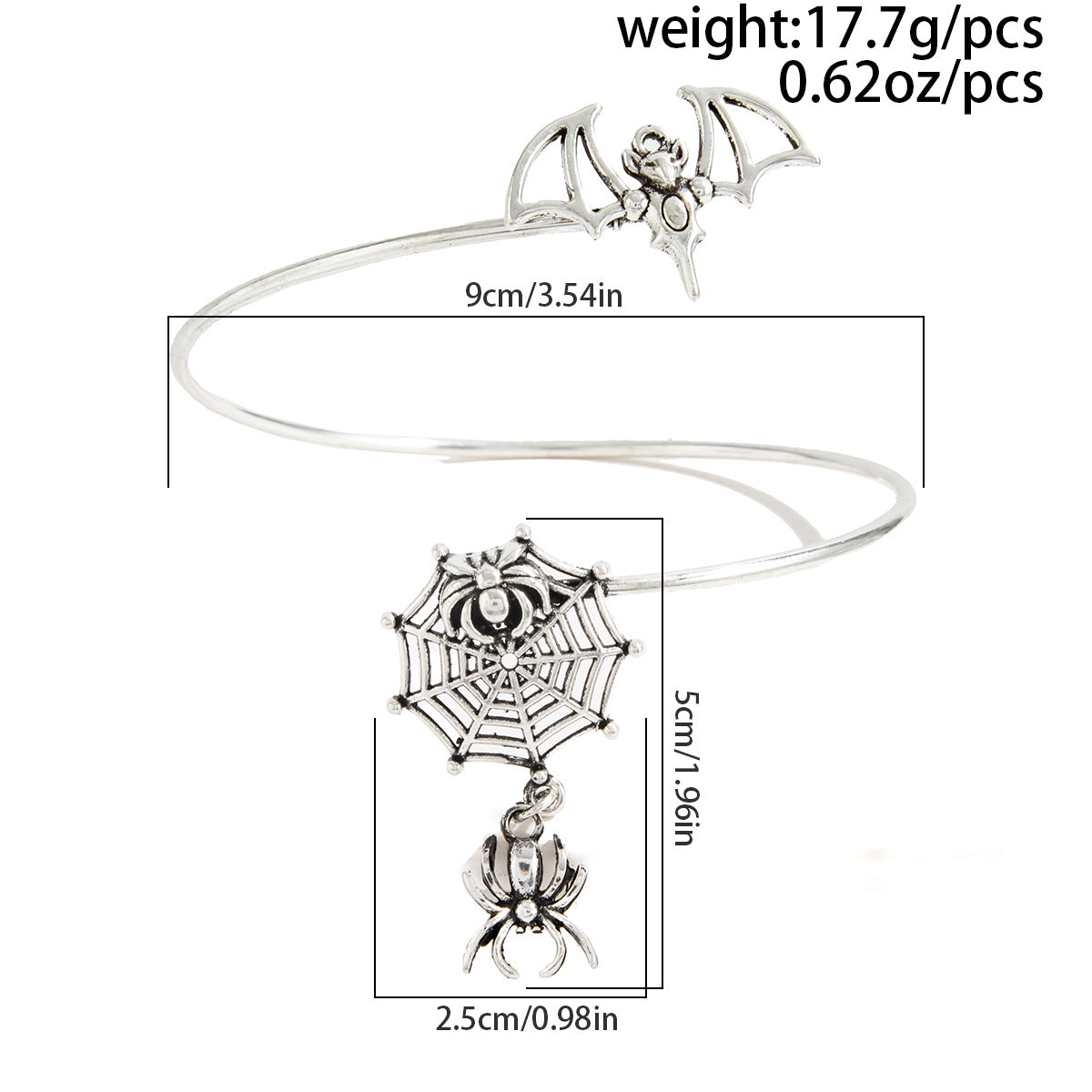 Gothic Spider Web Cross Open Arm Bracelet Bold Statement Planderful Vienna Verve For Halloween Lovers