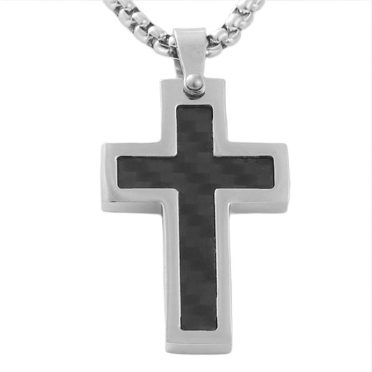 Stylish Titanium Steel Cross Pendant Necklace for Men - Personalized Retro Design