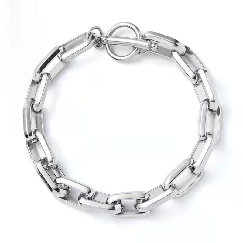 Planderful Jewelry Titanium Steel Cuban Link Bracelet