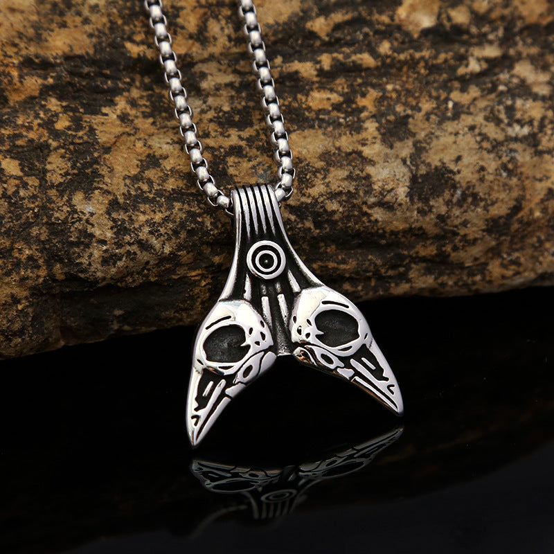 European And American Titanium Steel Eagle Head Necklace