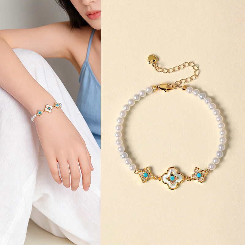 Agate Pearl Bracelet
