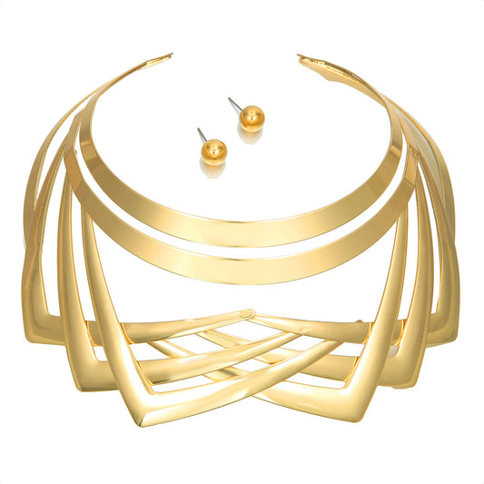 Savanna Rhythms Choker Necklaces and Earring Sets in Bold Geometric Design