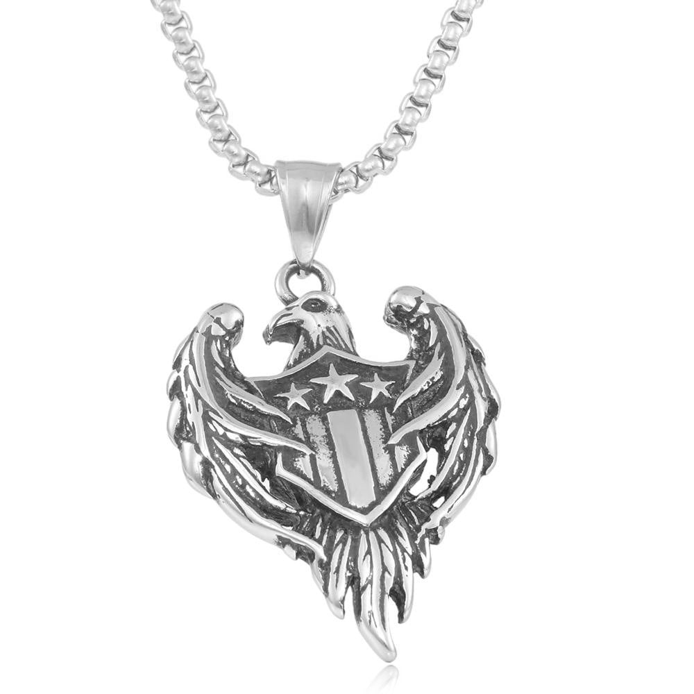 European And American Stainless Steel Eagle Pendant Necklace